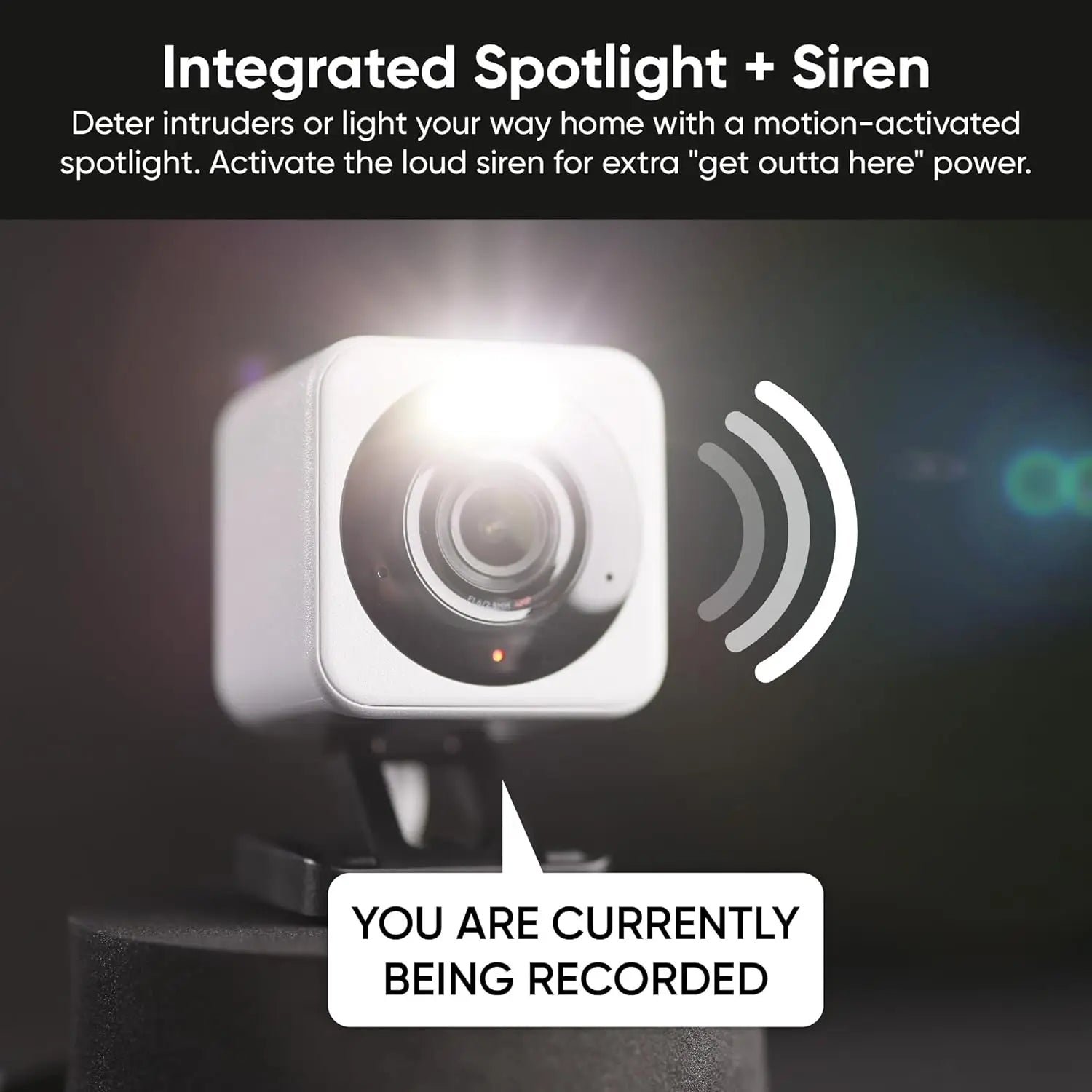 Wyze Cam v4, 2K Wi-Fi Smart Home Security Camera, Indoor/Outdoor Pet/Baby Monitor, Motion Activated Spotlight/Siren, 2-Way Audio