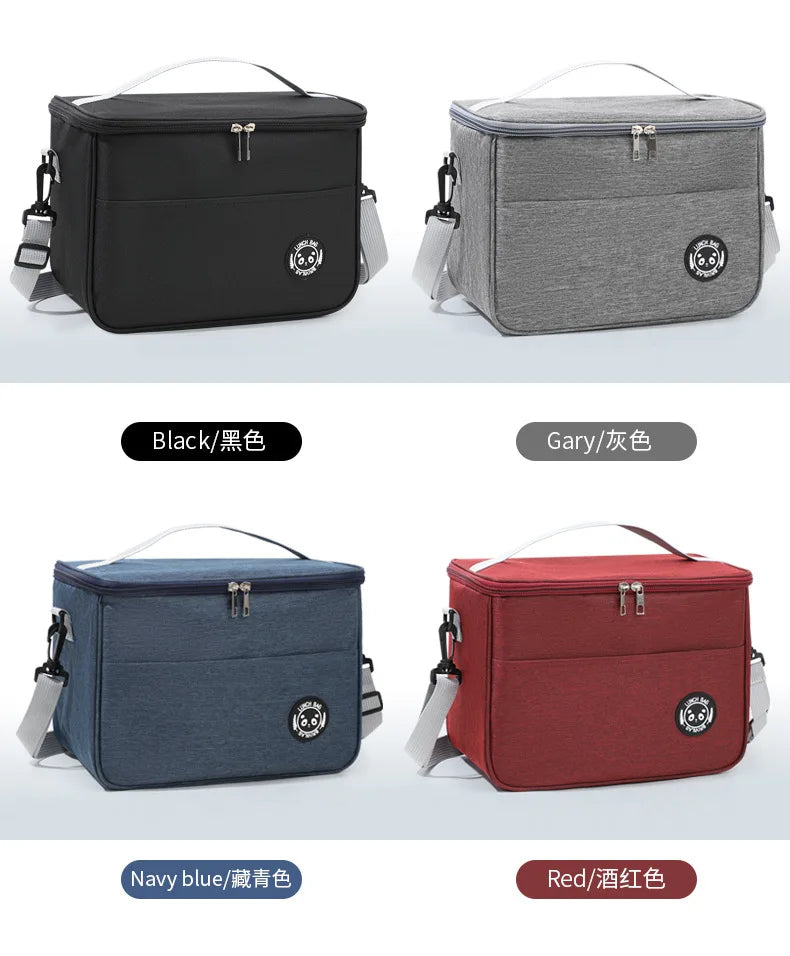 Capacity hand-held with shoulder strap insulated bag, lunch box bag, student thickened waterproof lunch bag.