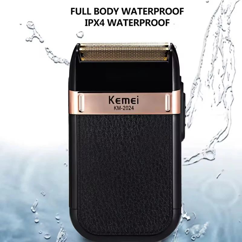 Kemei KM-2024 USB Charging Electric Shaver For Men Reciprocating Twin Blade Razor Shaver Beard Trimmer Shaving Machine