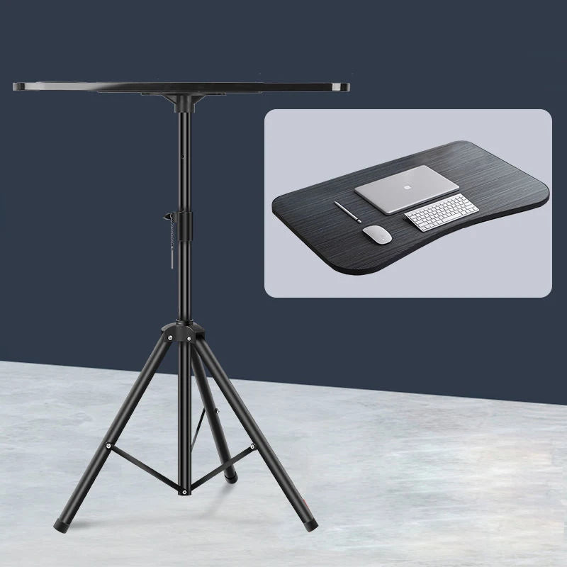 1.8M Portable Laptop Stand Floor Folding Computer Desk Adjustable Height Stable Tripod Speech Study Table for Bed Sofa Standing