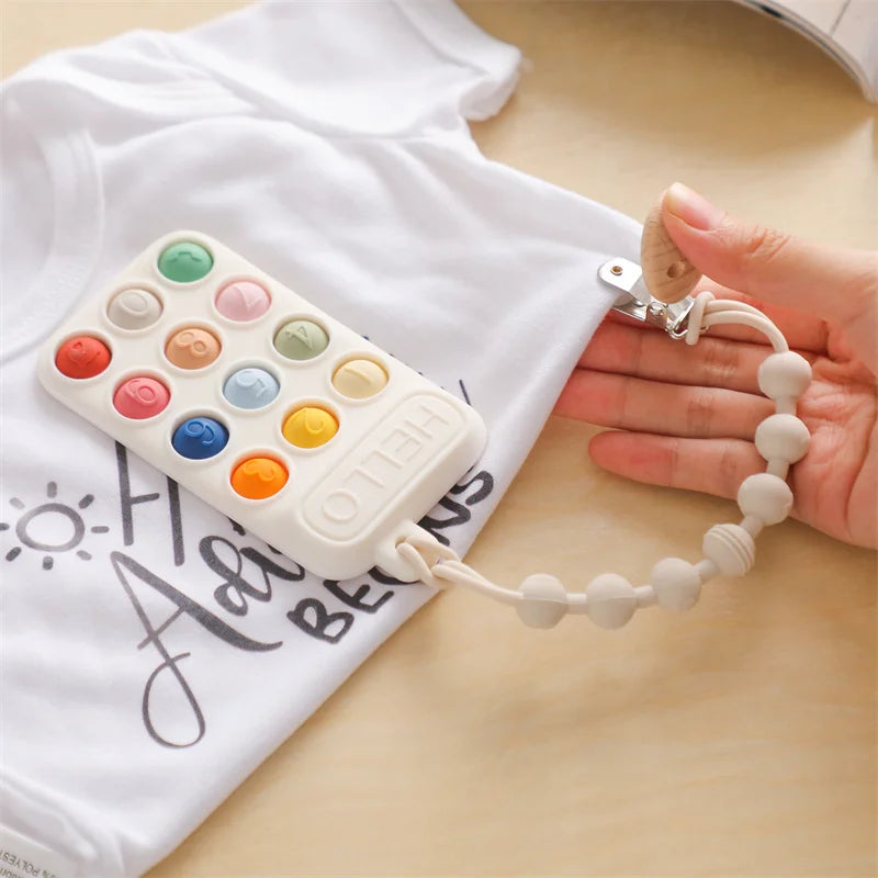 Baby Phone Teether Toy Telephone Sleeping Pacifier Clip Bracelet Simulation Phone Toys Early Educational Learning Toy Kids Gifts