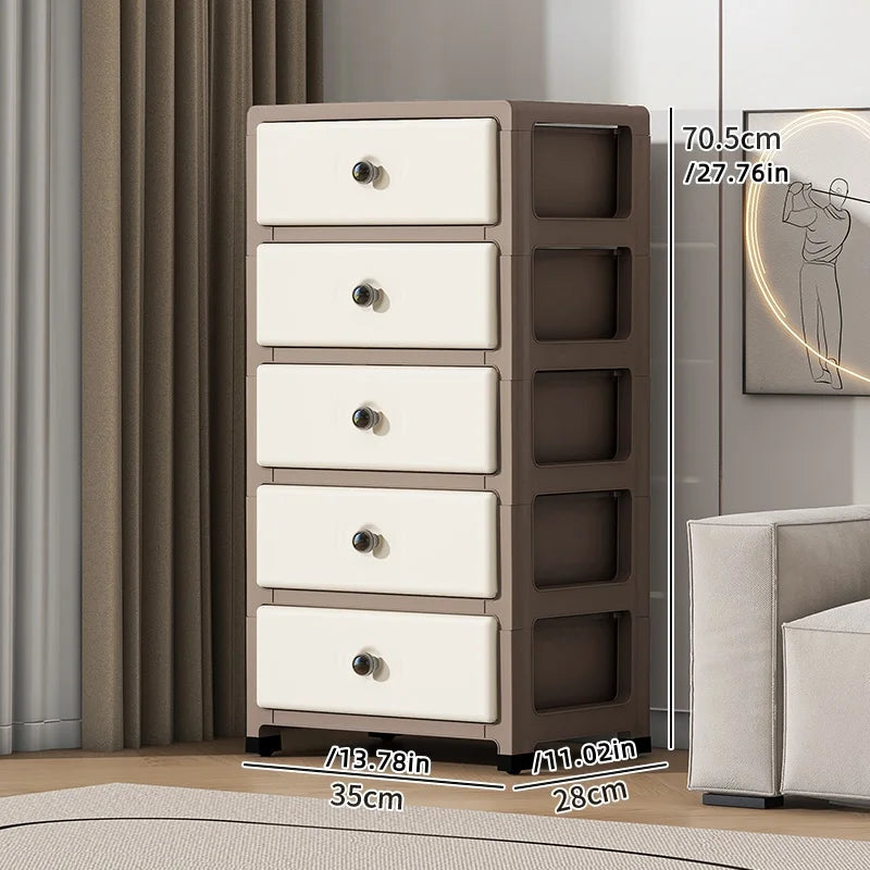 Mobile Multi-Layer Drawer Storage Cabinet,Large Capacity Bedside Table with Wheels for Bedroom/Kitchen/Living Room