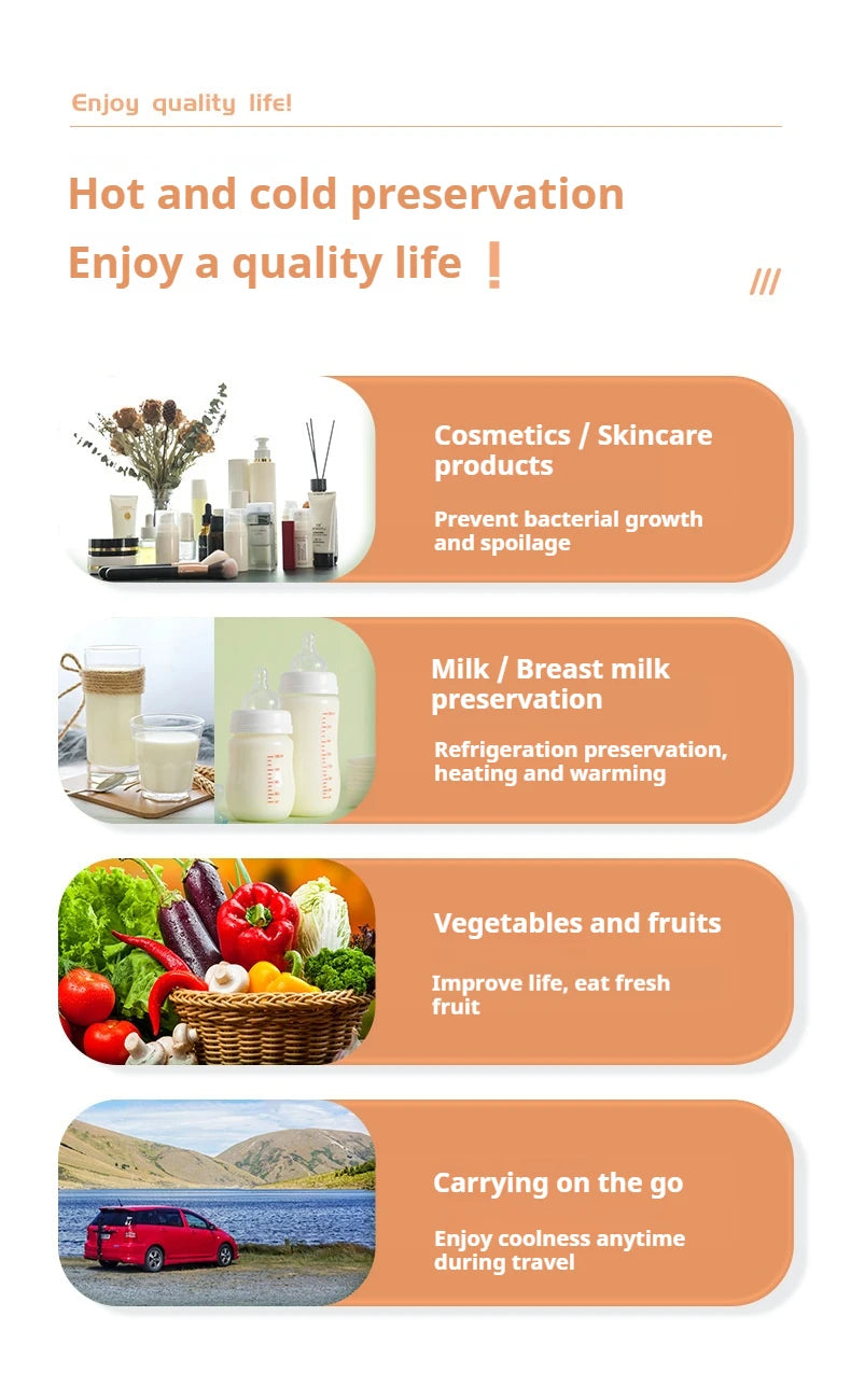 Car home dual-use beauty and skincare products, makeup mirror, refrigerator, car supplies, mini car freezer, small fridge