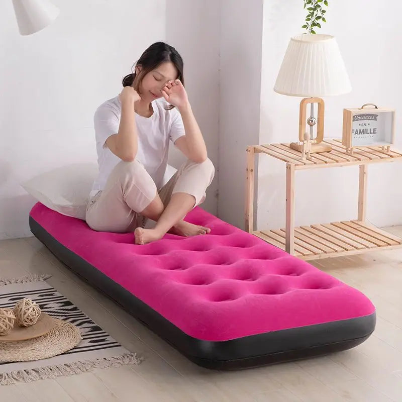 Inflatable Household Single Folding Bed Air Cushion Bed Double, Thickened Portable Air Bed Outdoor Inflatable Sofa
