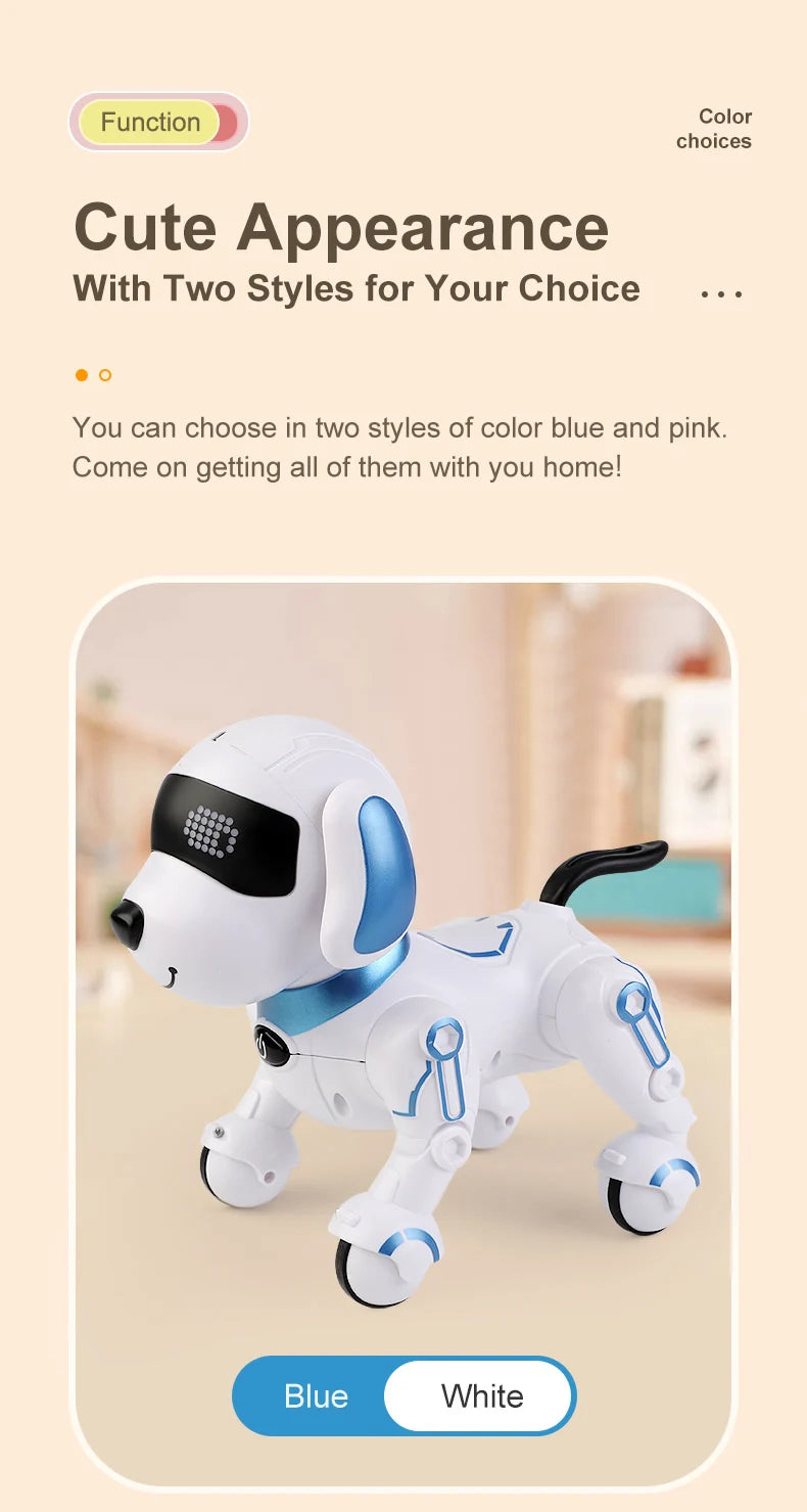 RC Robot Dog Electronic Stunt Pet Interactive Touch Programmable Smart Walking Dancing Kids Birthday Gift for Kids Boys Girls