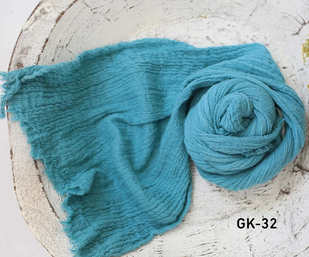 Seersucker Wrap Newborn Photography Props Soft Cotton Gauze Baby Swaddle Blanket Infant Studio Photo Basket Backdrop Accessories