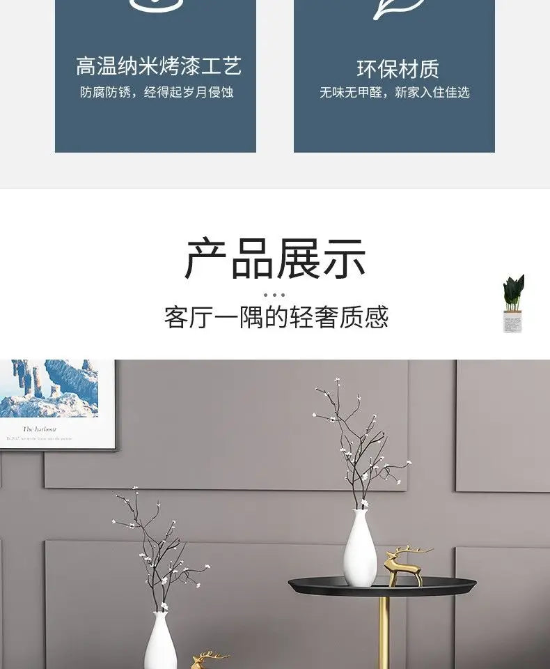 Creative Living Room Side Table Wrought Iron Small Coffee Table Balcony Tea Table Modern Simple Round Living Room Side Tables