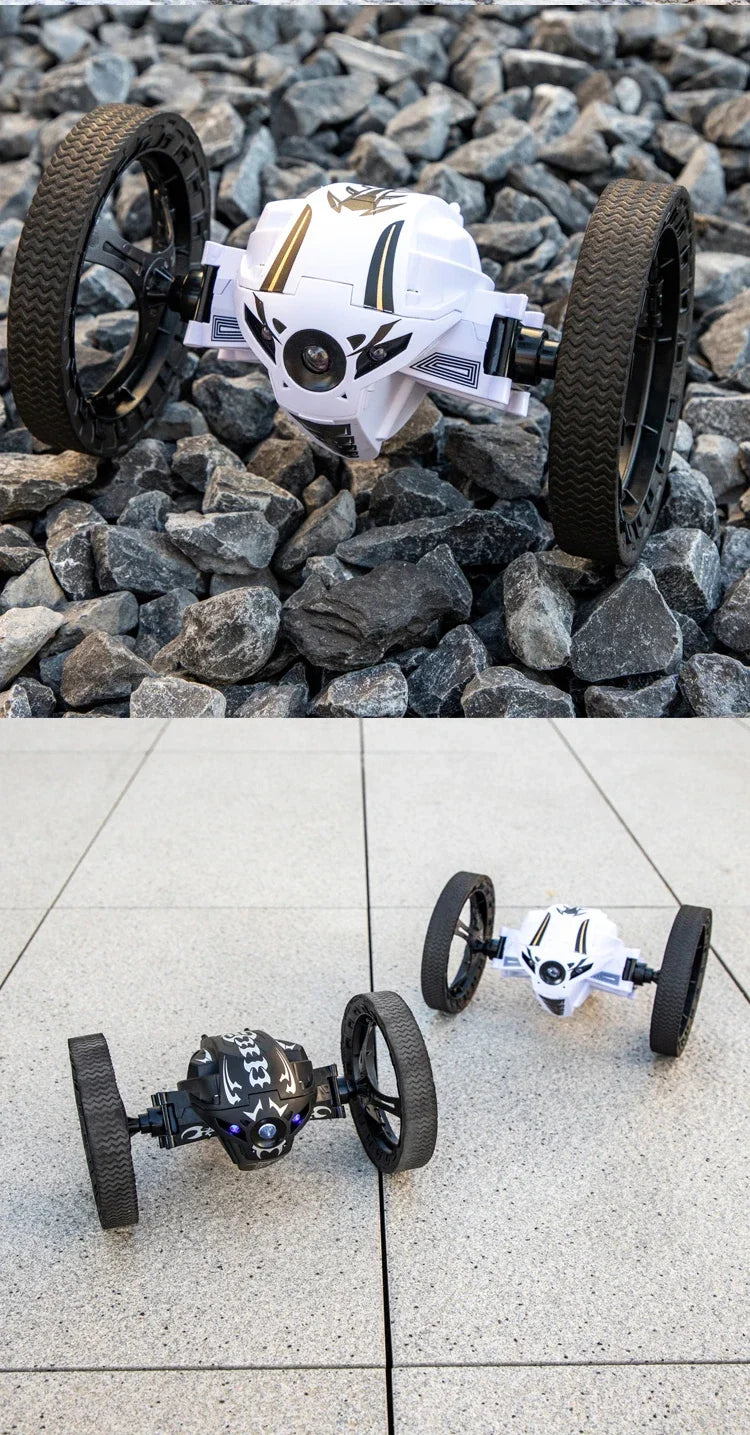 RC Stunt Car With Wifi Hd Camera Bounce Car Flexible Wheels Rotation Led Light Remote Control Jumping Vehicle Toy Gift Q207