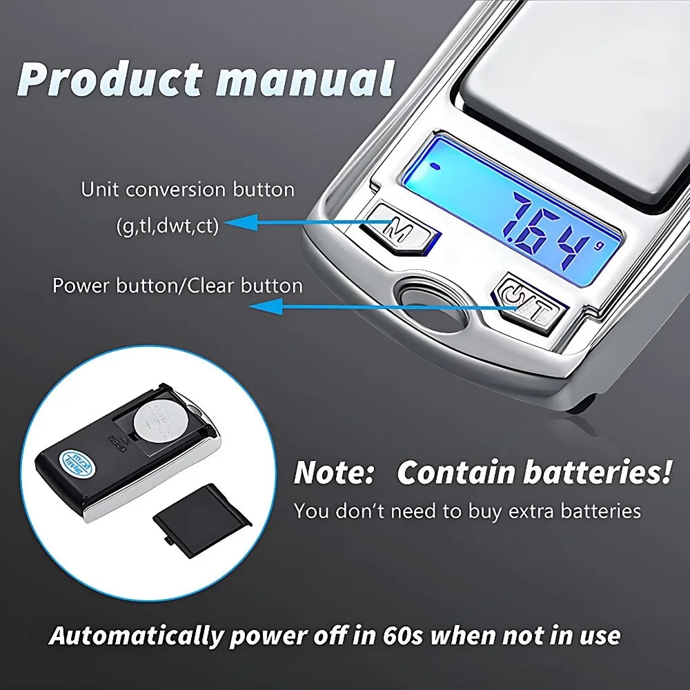 Portable Mini Digital Pocket Scales 200g 0.01g For Gold Sterling Jewelry Gram Balance Weight Electronic Scales 1PC