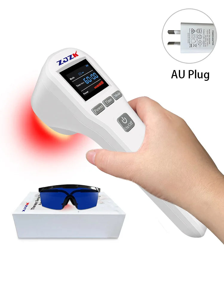 ZJZK Professional Therapeutic Cold Laser Physiotherapy Relax Treatment Massager Laser Therapy Device 808nm 650nm 880mW for Pain