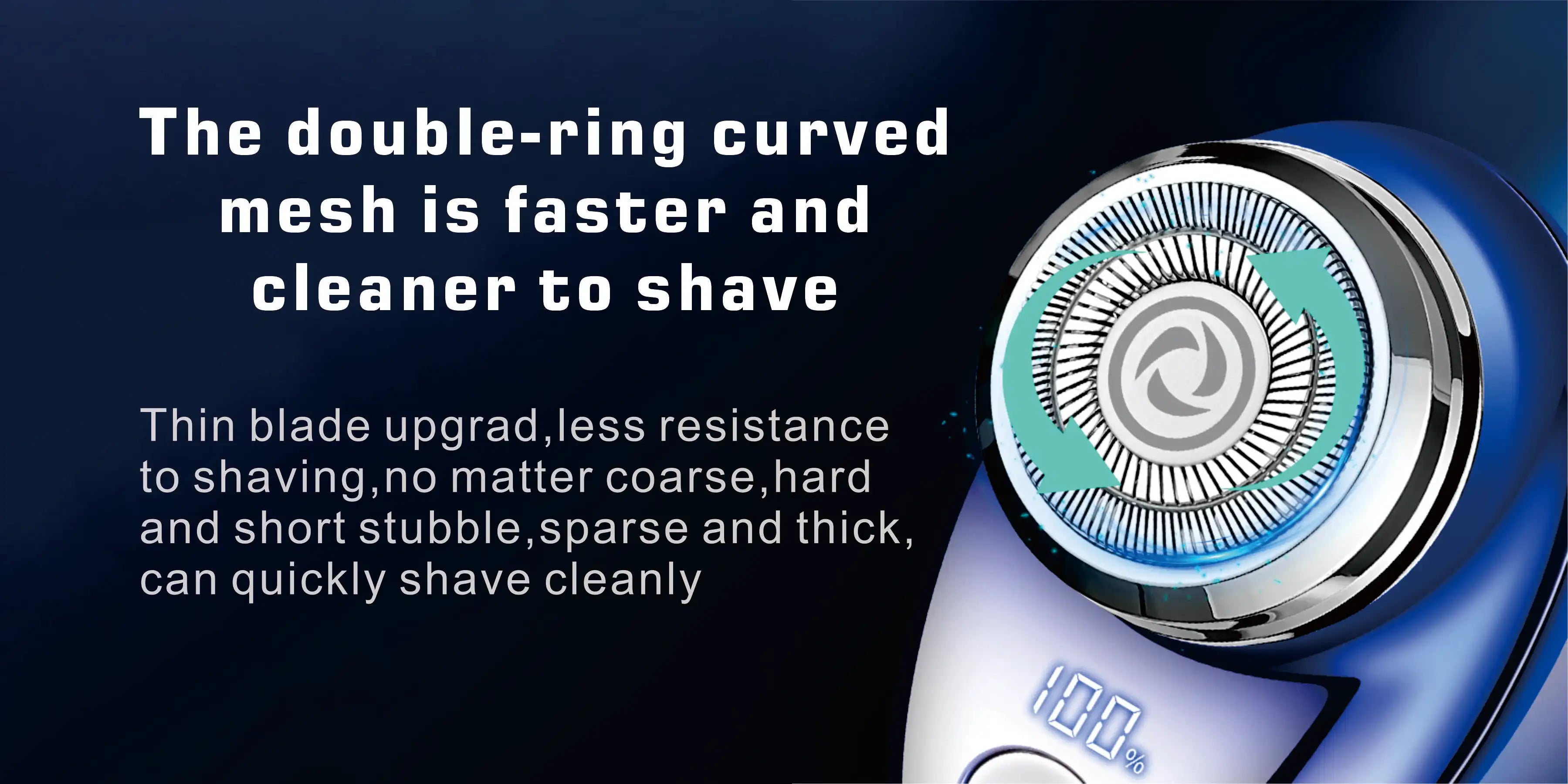 Mini electric shaver, portable powerful storm shaver, USB charging, intelligent battery display, lightweight shaver