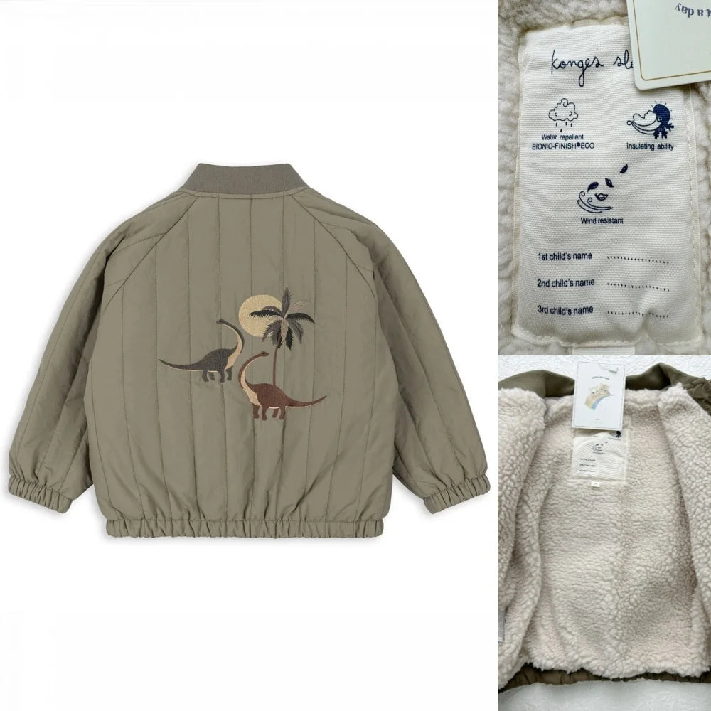 2025 KS Winter Baby Boys Lambswool Jackets Coat Kids Cotton Outerwear Toddler Girl Fleece Flight Suit Jacket Children's Clothing