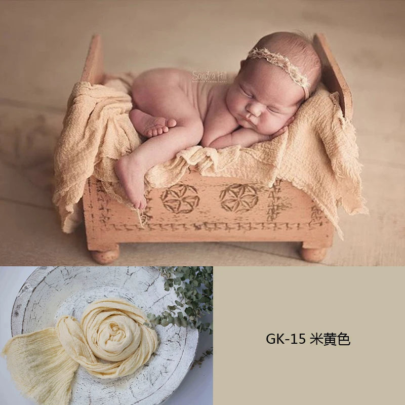 Newborn Photography Props Soft High Stretchable Cotton Seersucker Wrap Baby Posing Aid Photoshoot Props Babies Photo Accessories