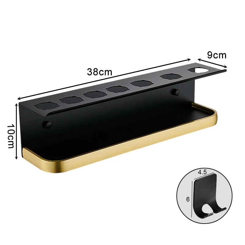 Hairdryer Holder Wall Mount Suitable For Dyson Airwrap Shelf Dryer And Hair Curler Holder Storage Rack Bathroom Organizer FR2002