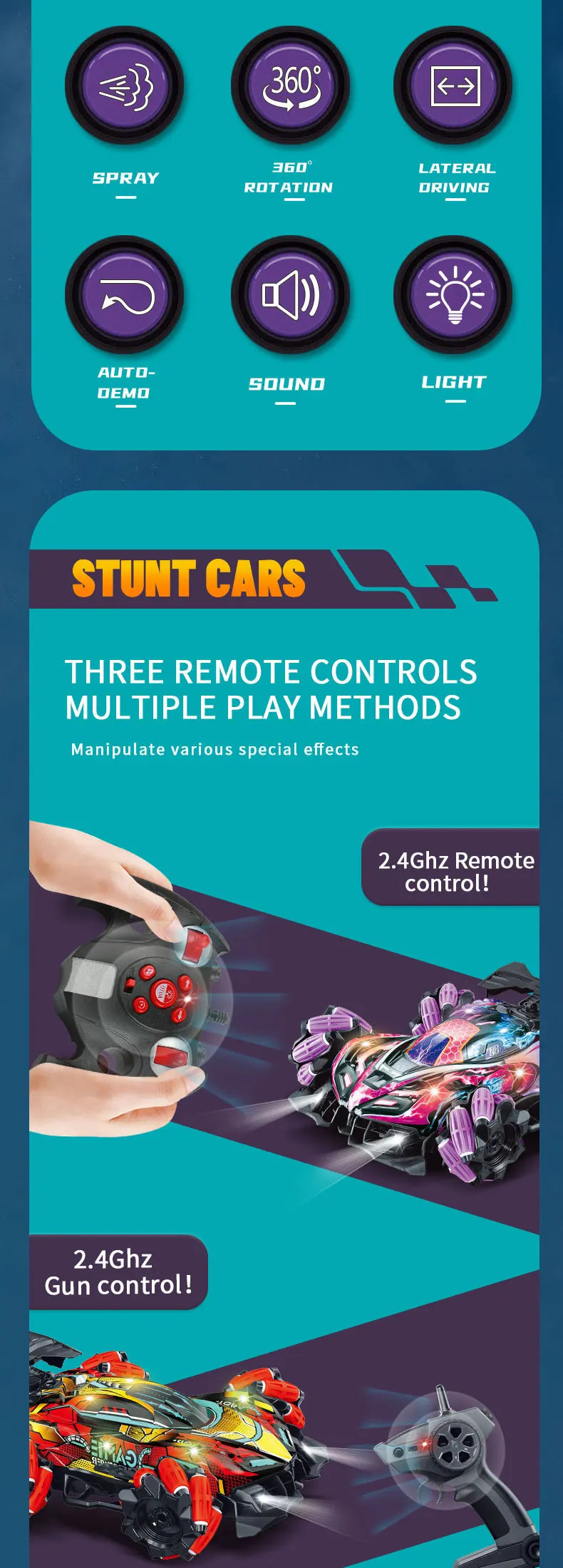 NEW F1 Drift RC Car with LED Light Wheel Music 2.4G Glove Gesture Wireless Remote Control Electrospray Stunt Car  4WD Toys