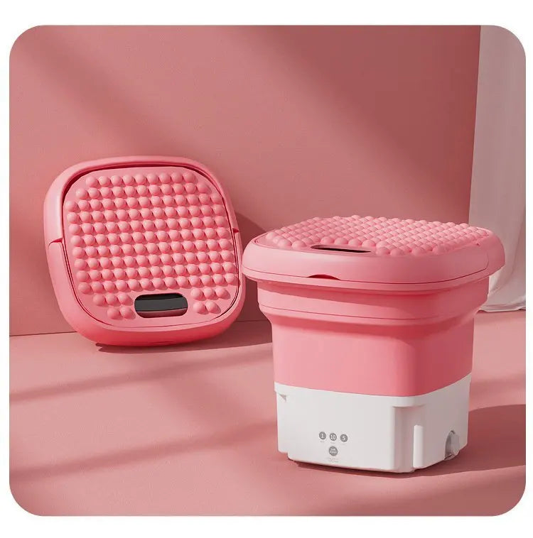 Portable folding washing machine With Spin Dryer Household Automatic Blue Light Sterilization Mini Underwear Laundry Washer