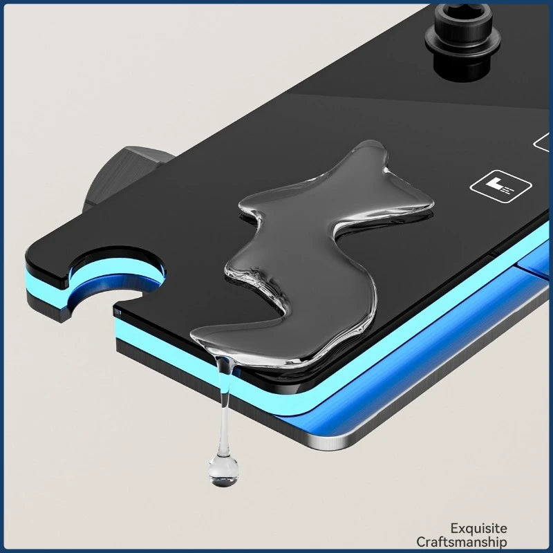 Grey Four Mode Shower System Intelligent Digital Bathroom Shower Faucet Set Temperature Display Rainlfall Bathroom Shower Set