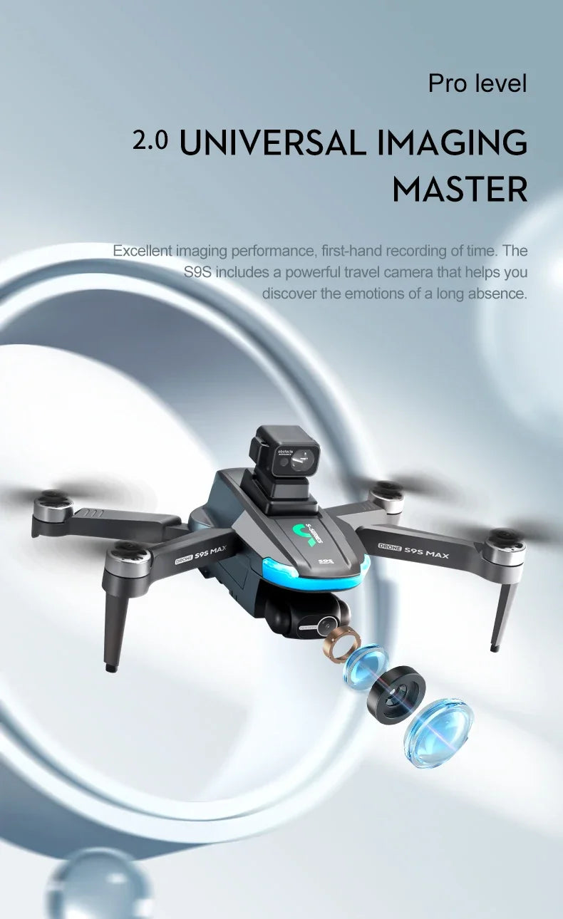 NEW S9S MAX MINI Drone 4K 2-Axis PTZ HD Dual Camera Laser Obstacle Avoidance Brushless Motor GPS 5G WIFI RC FPV Quadcopter Toys