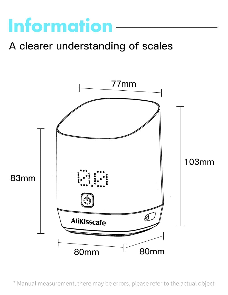 AliKisscafe Digital Dosing Cup Coffee Scale Display Tray Precise Scale Measuring Cup Kitchen Barista Tools Espresso Accessories