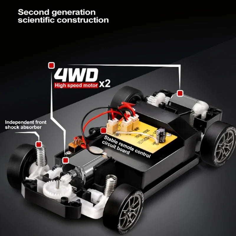 4WD RC Drift Car 1:24 2.4GHz Limited Edition - LED Lights Stunt Drift High-Speed Racing Car Boy Toy Gift