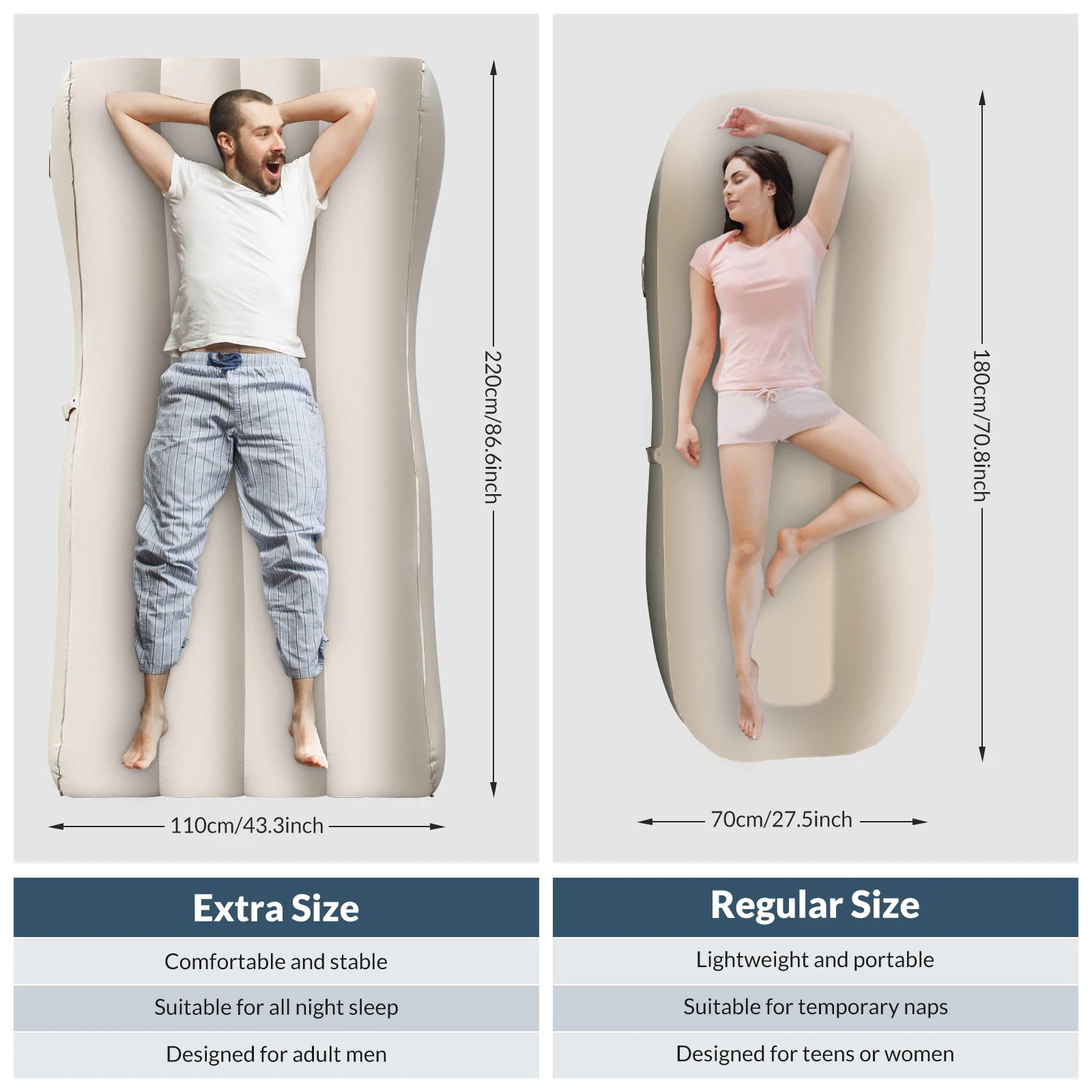 Bestrip Inflatable Couch, Air Mattress Sofa Bed Camping Air Chair For Backyard Beach Travel Camping Picnic Outdoor Furniture