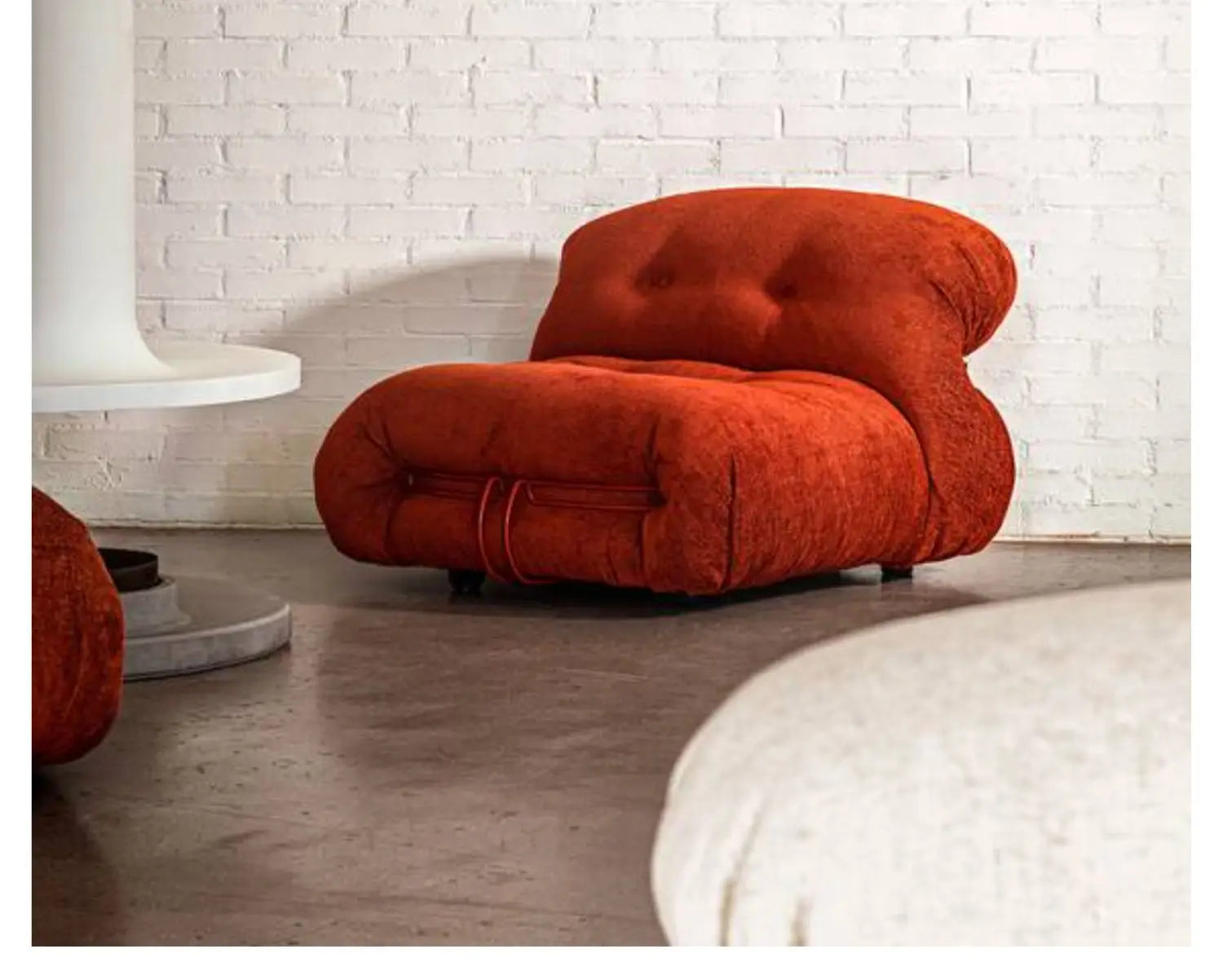 CASSINA Italian SORIANA Big Hippo Steel Teeth Medieval Wabi Sansi Cream Wind Fabric Corduroy Single Sofa