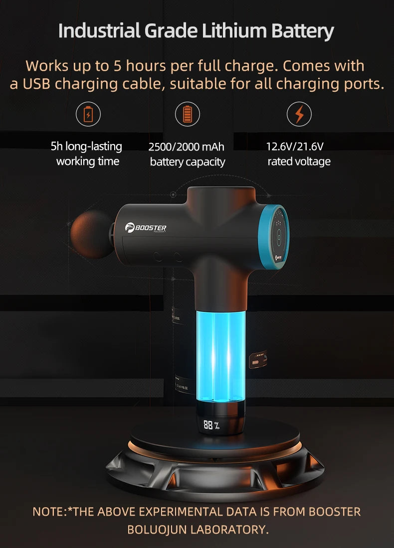 BOOSTER M2-12V LCD Display Massage Gun Professional Deep Muscle Massager Body Relaxation Fascial Gun Fitness