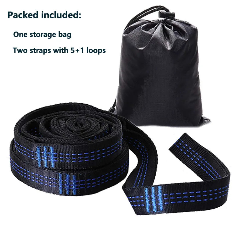 Outdoor hammock straps with more adjustable loops and ultra-length outdoor hammock straps and belts with 7075 alloy aluminum