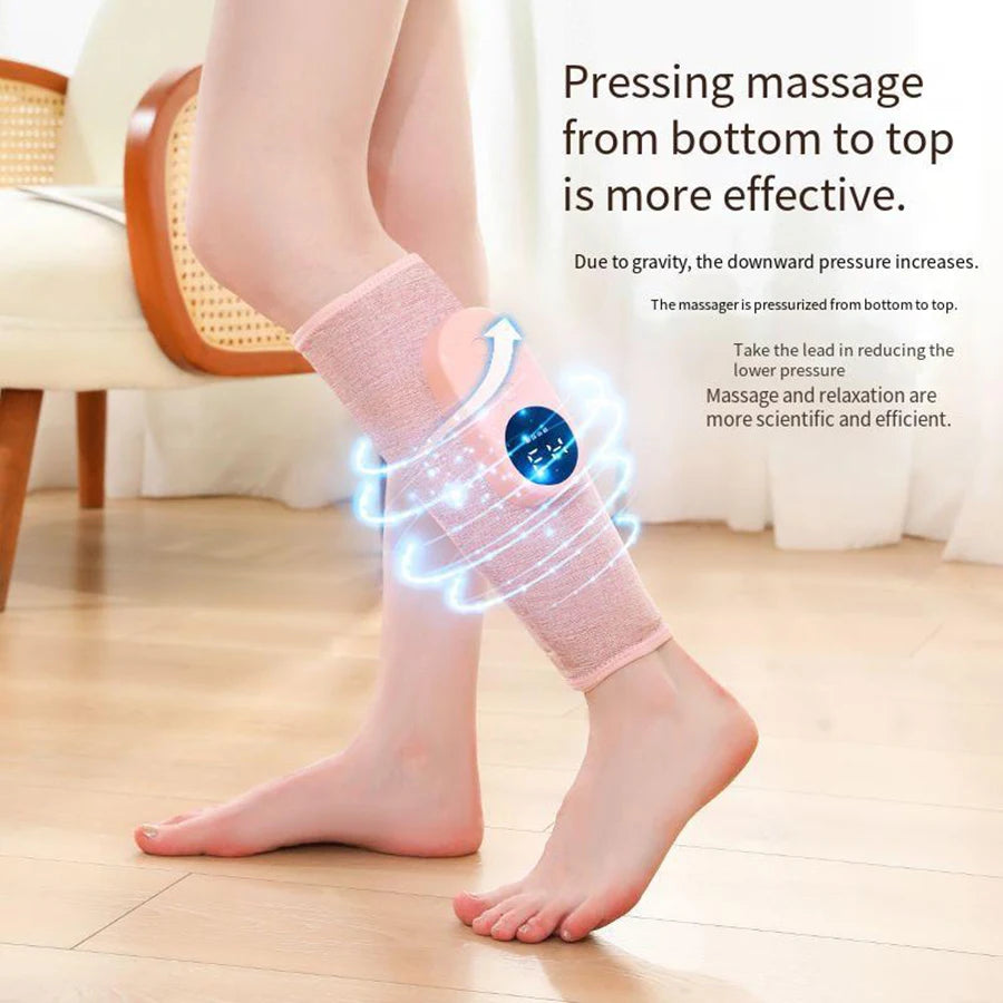 Wireless Smart Leg Massager TypeC Charging 360° Air Pressure Calf Hot Compress Massager 3 Mode Adjustable Relax Foot Calf Muscle