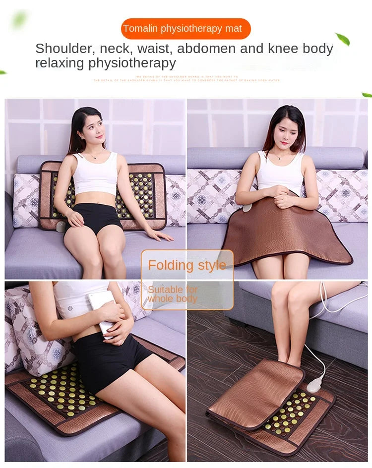 220V healthcare Korea germanium tourmaline massage mat Mix jade mattress electric heating therapy pad cushion best 45x80cm
