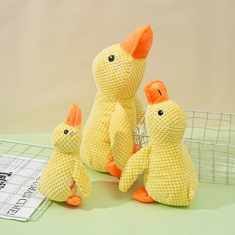 Plush Companion Sleeping Duck Dog Toys for Small Large Dogs Bite Resistant Teeth Grinding Sound Relief Duck Sound Toy
