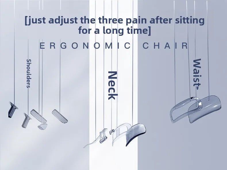 Ergonomic Computer Chair, Reclining Office Swivel Chair, Aluminum Alloy Legs Four-Level Gas Rod