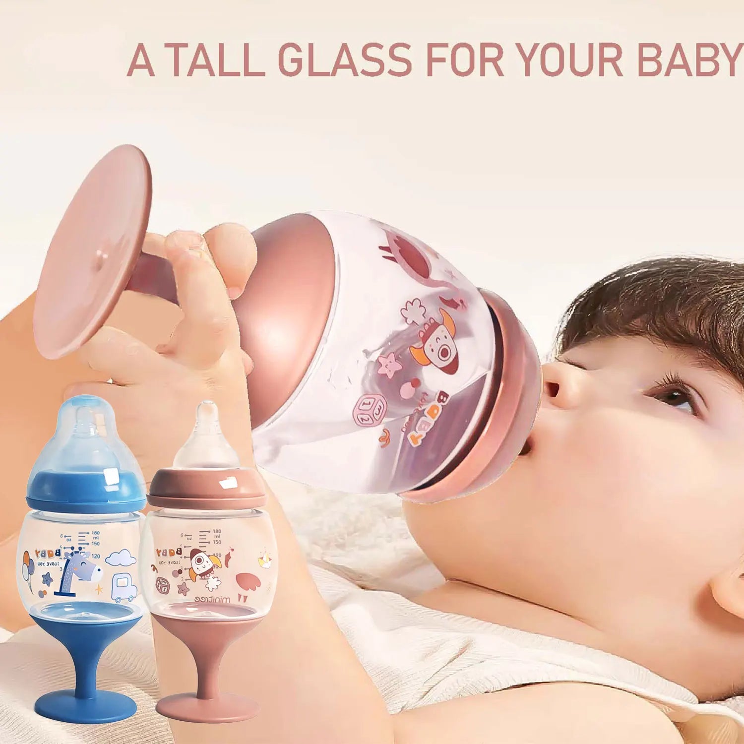 1PC180ml goblet baby bottle, photography accessories, baby drinking water, household cup, direct drinking juice, gift