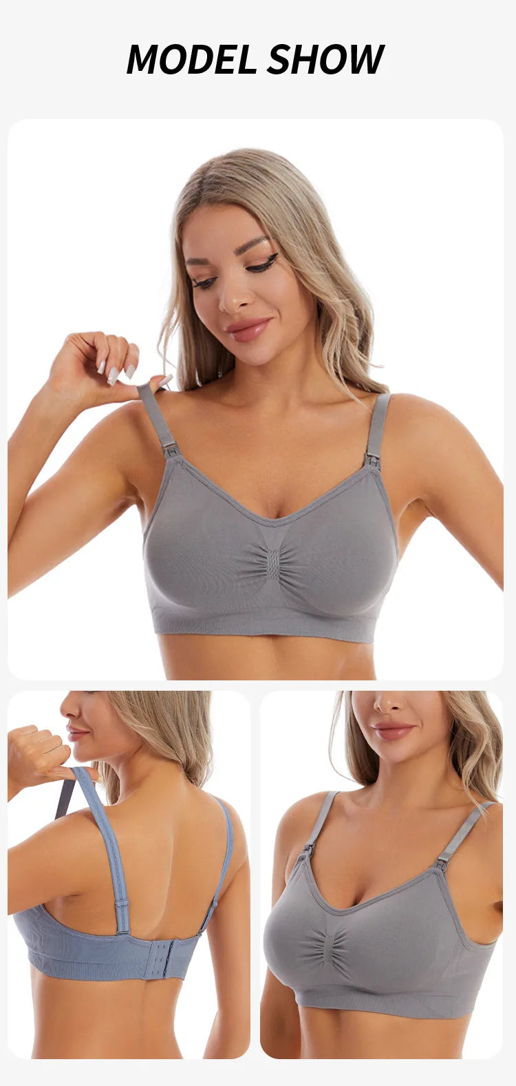 New Wireless Front Open Nursing Bra Soft Lace Breathable Seamless Maternity Breastfeeding Bras Maternal Support For Pregnant