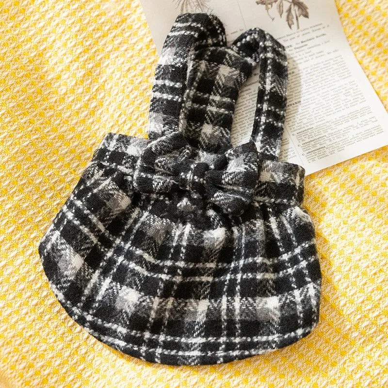 Winter Dog Dress Black White Cotton Dog Clothes for Small Dogs Pet Warm Vest Puppy Skirt Chihuahua Yorkshire Apparels Dog Coat