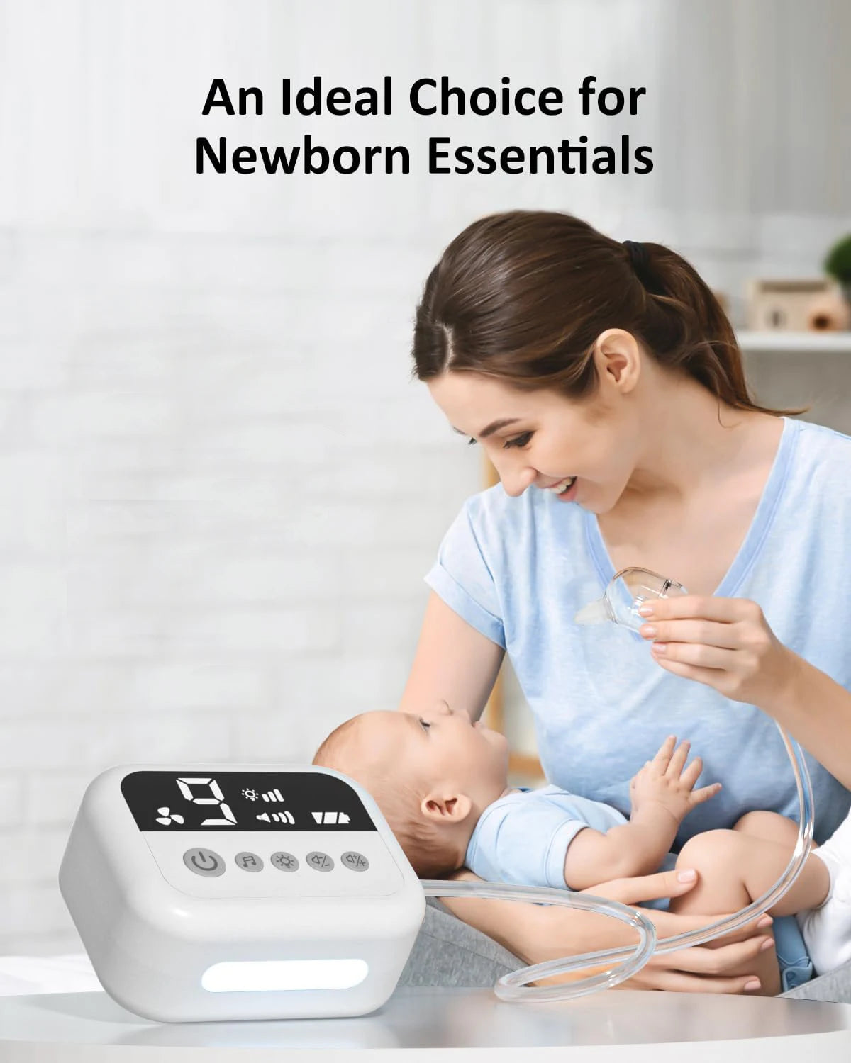 Baby Nasal Aspirator Electric Nose Cleaner with Built-In Music & Night Light Rechargeable Nose Booger Sucker for Infants Babies
