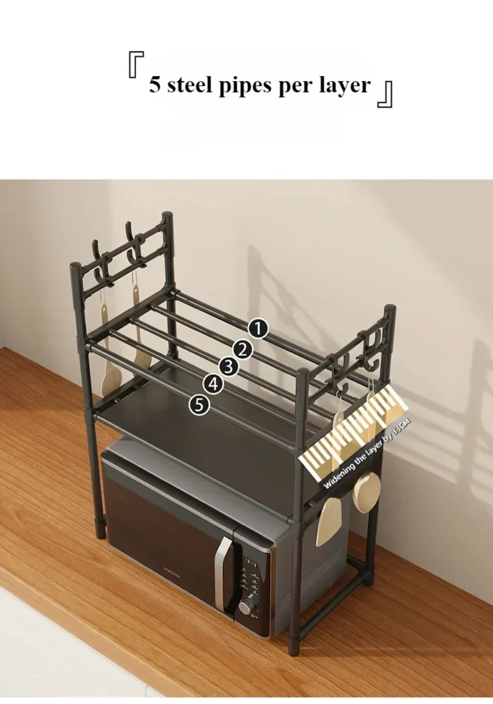 Multi Layer Kitchen Storage Rack Microwave Oven Rack Simple Vertical Storage Rack Kitchen Accessories Countertop Seasoning Rack