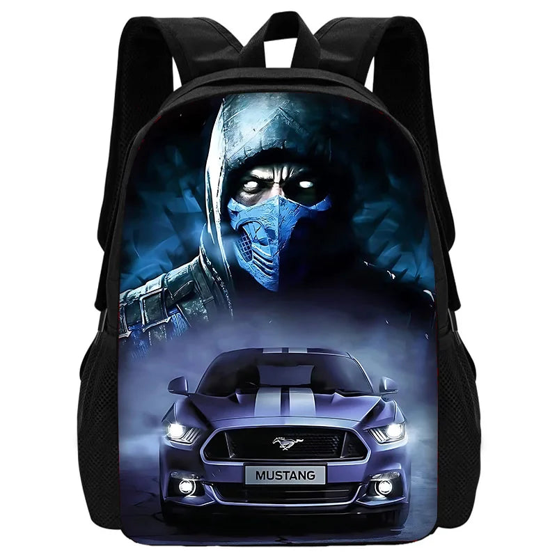 Child School Backpack with Fashion M-Mustangs car logo Lunch Bags ,Pencil Bags ,School Bags for Boys Girls Best Gift