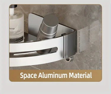 1 Piece Of White Storage Rack For Bathroom Storage Bathroom Partition Wall Mounted Triangular Square Bathroom Accessory