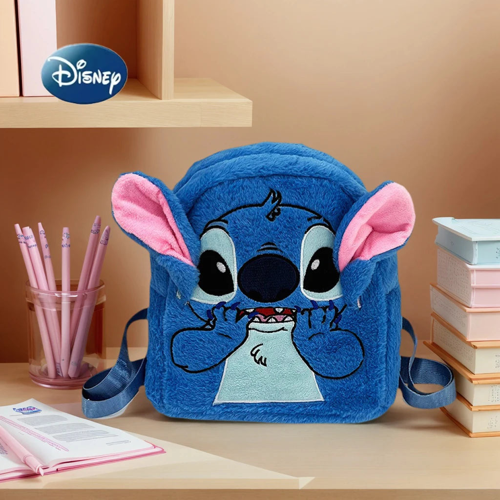 2025 New Disney Children's Backpack Cute Plush Stitch Cartoon Backpack For Kids Gifts Unisex