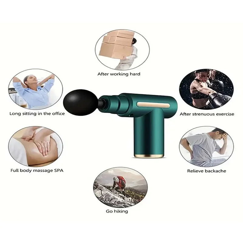 New Portable Fascia Gun Deep Tissue Massage Mini Lightweight and Adjustable Speed Massage Equipment Suitable for the Whole Body