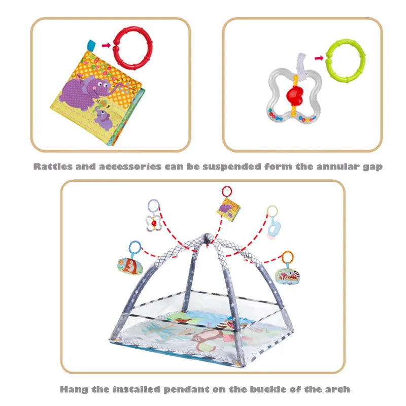 Educational Fitness Frame For Children Play Mat Rack Crawling Blanket Infant Play Rug Gift Kids Activity Mat Gym Baby Toys