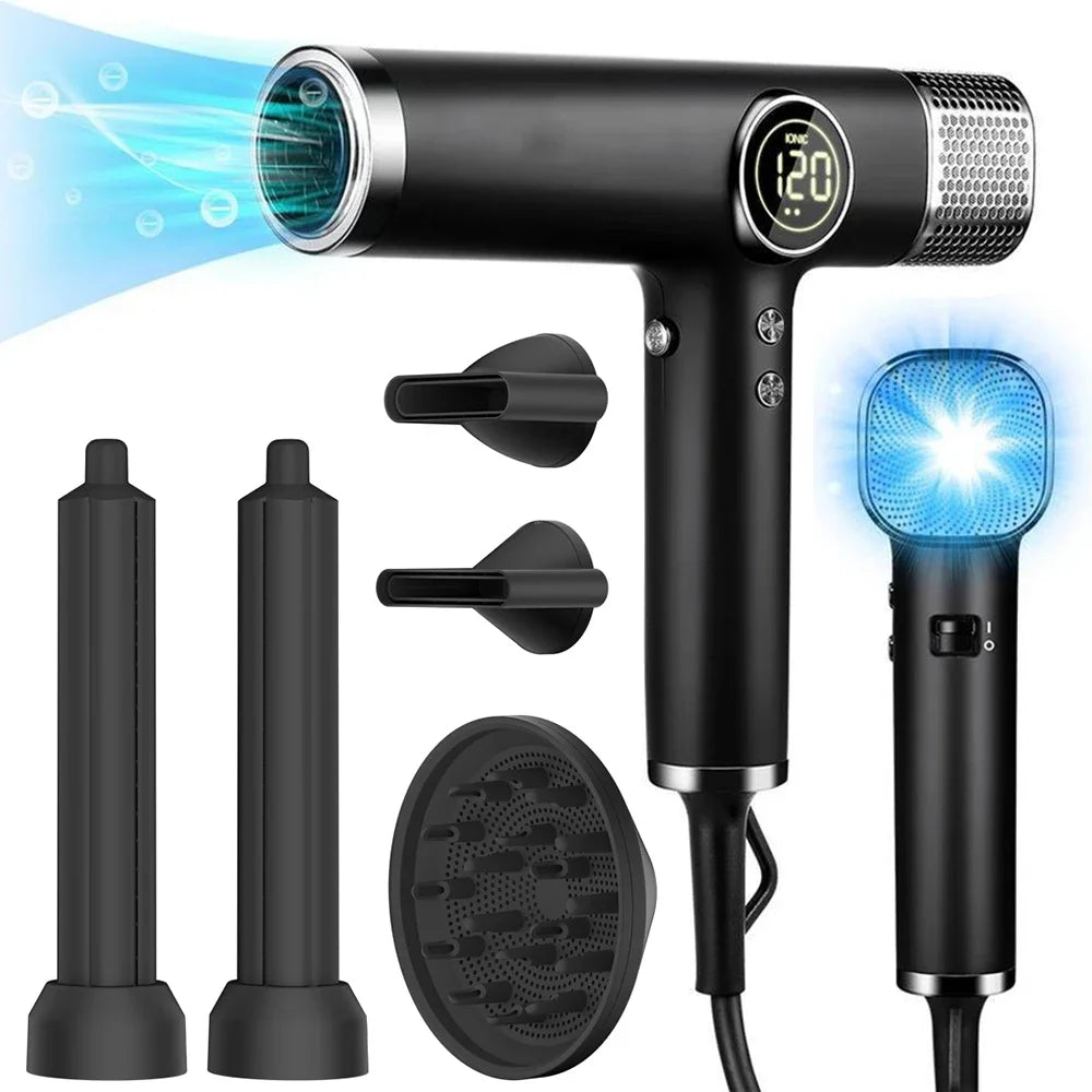 110000RPM Professional Hair Dryer Brushless Negative Ions Blow Dryer 1800W Powerful Lownoise 5 in 1 Salon Hair Airwrap Styler