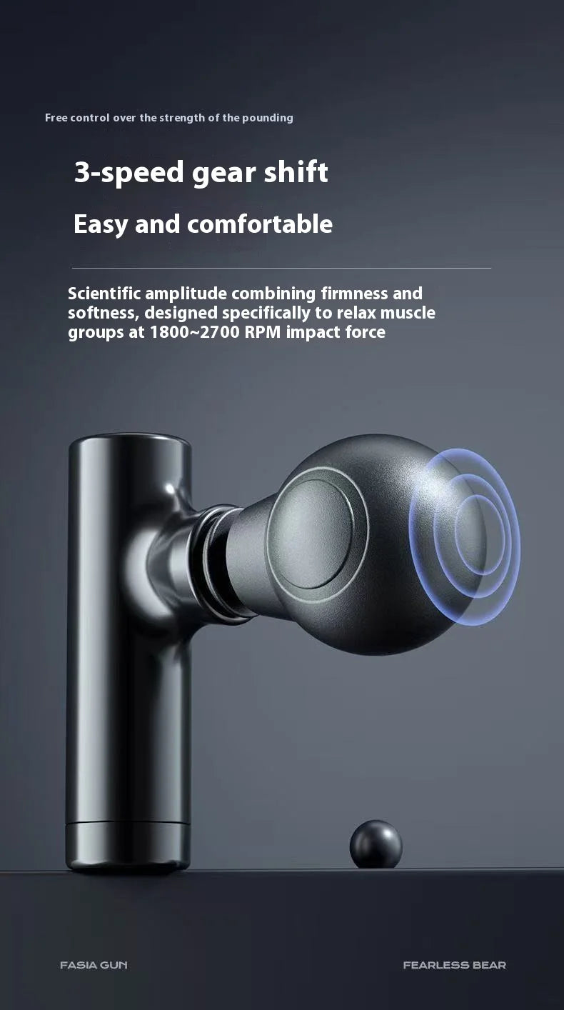 Mini Massage Massage LCD Screen 6 Heads Gun Muscle Massager Portable Electric Fascia Gun for Neck Foot Body Fascia Gun