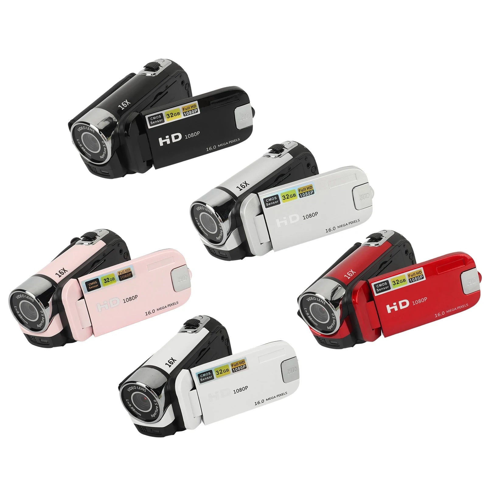 D90 1080P 16MP Digital Camera 2.4 Inch Rotatable Screen Camcorder 16X Zoom HD Video Recorder with Fill Light new