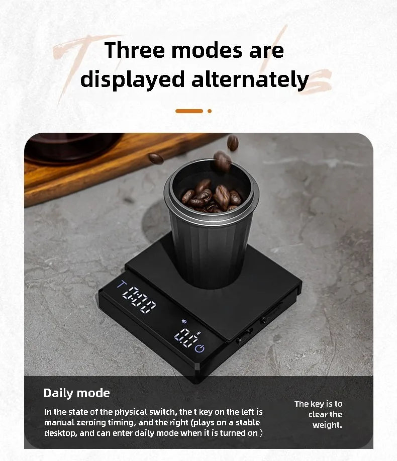 Digital Coffee Scale mini Usb digital Rechargeable coffee scal Espresso Scales kitchen High-Precision weight electronic scale