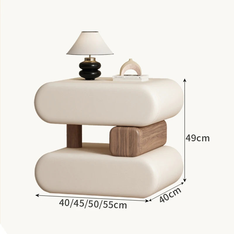 Cream Style Elegant Nightstands Space Saving Glamour Luxury Bedside Tables Trendy Creative Table De Chevet Bedroom Furniture