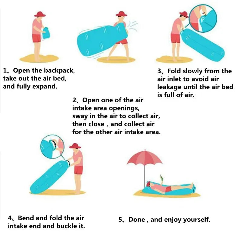 OTAUTAU Inflatable Sofa Lazy Sofa Outdoor Portable Picnic Camping Beach Festival Inflatable Lazy Mattress Inflatable Sofa