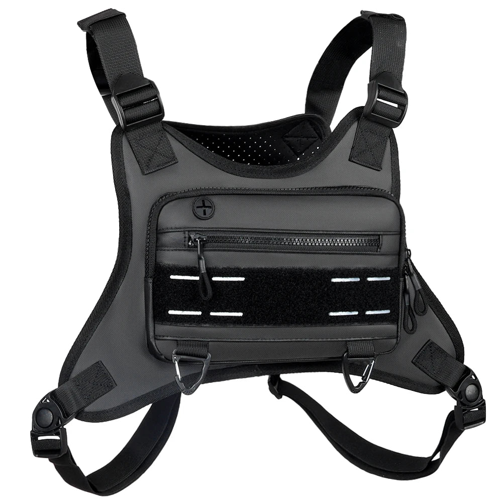 Sports Chest Bag Lightweight Front Chest Pack Running Vest Bag With Pocket Phone Holder Large Capacity Waterproof Tactical Vest