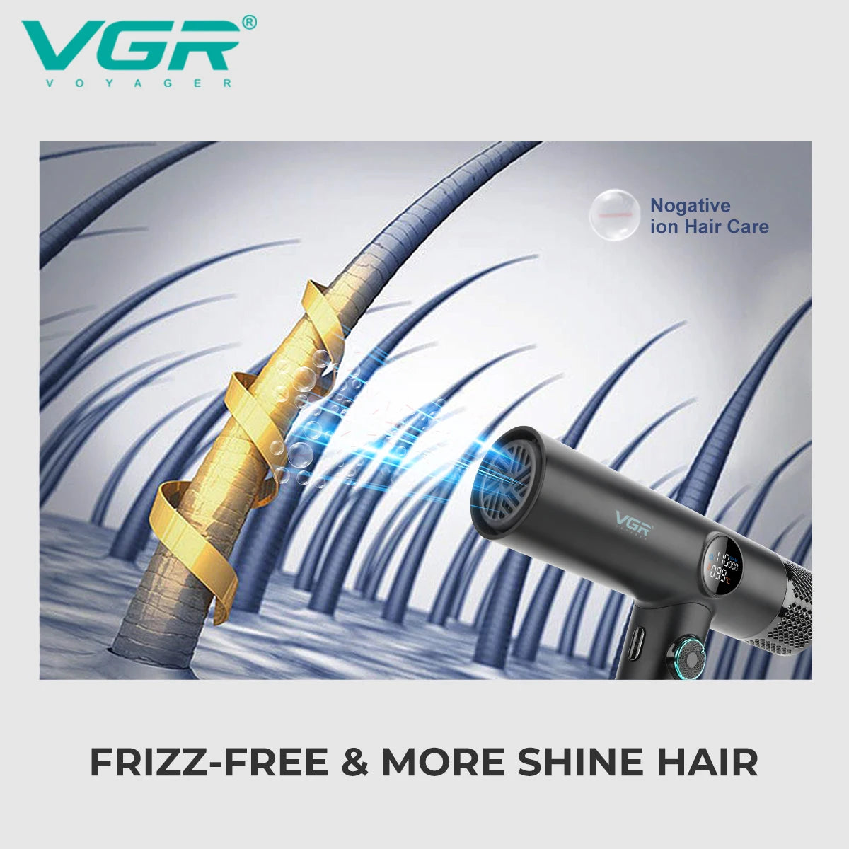 VGR Hair Dryers Professional Air Blower Negative Ion Hair Dryer 110000 RPM Hair Dryer Machine BLDC Motor Barber Salon V-401